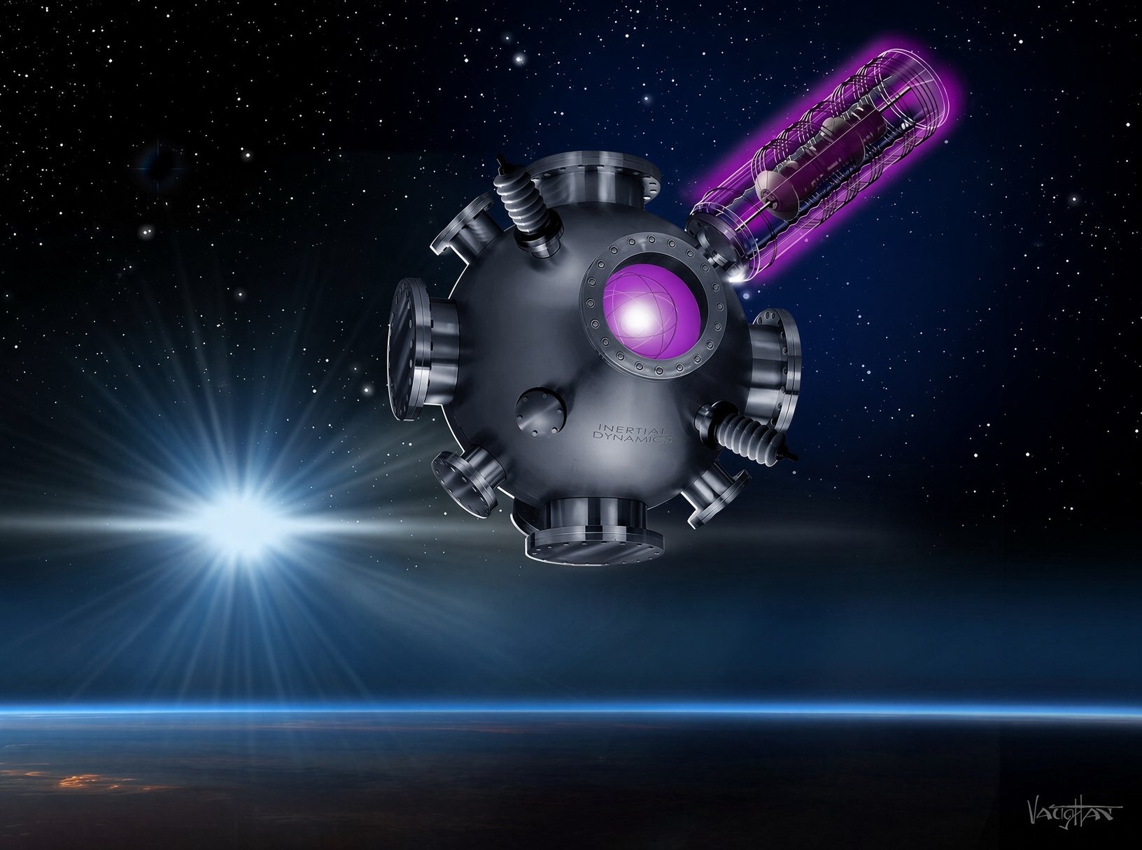 Aneutronic fusion reactor concept in deep space